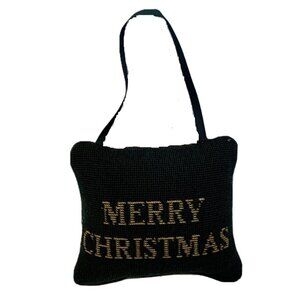 Christmas  Merry Christmas / Wreath Double Sided Tapestry Door Knob Pillow Small